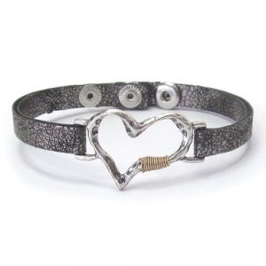 WIRED HEART LEATHERETTE BRACELET